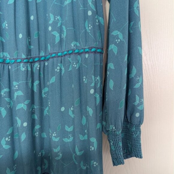 Anthropologie Bl^nk London Laura Tiered Dress Womens Size Large Blue Prairie - Picture 4 of 8